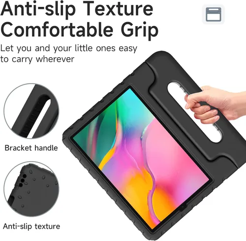 Vista 6 de Funda para niños para Samsung Galaxy Tab A 10.1 (2019) Modelo SM-T510/T515, a prueba de golpes, funda protectora de EVA con mango convertible
