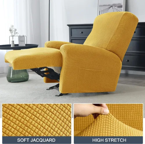 Vista 3 de CONRUSER Funda elástica para sillón reclinable, 4 piezas, funda gruesa para sofá de un solo asiento, funda de jacquard suave para sillón reclinable