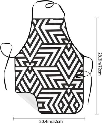 Vista 4 de printidea Printed kitchen apron, unisex housework supermarket hotel barbecue apron, 28.3 * 20.4 inch household cleaning apron
