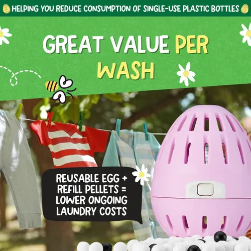 Vista 7 de Ecoegg Detergente para ropa sucia, 70 cargas, flor de primavera, piel sensible