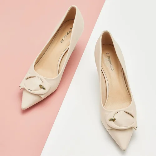 Vista 2 de C.Paravano Zapatos de tacón bajo para mujer I Zapatos de tacón bajo para mujer I Zapatos de tacón de diseñador I Kitten para mujer I Tacones cortos