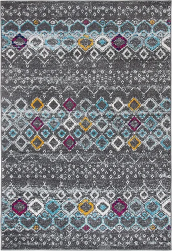 Vista 53 de SAFAVIEH Amsterdam Collection Alfombra Decorativa - 2.3 pies x 4 pies, Negro & Multi, Diseño Marroquí Bohemio, Sin Desprendimiento y Fácil Cuidado