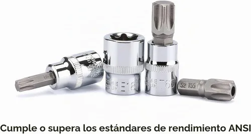 Vista 7 de CASOMAN 34 piezas de 3/8 pulgadas Torx Bit Socket y E-Torx (estrella) Juego de zócalos de acero CR-V y S2, E4-E20, T10-T60, a prueba