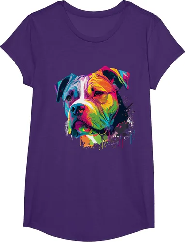 Vista 50 de Colorful American Bulldog American Bully Men Women T-Shirt Asphalt Grey