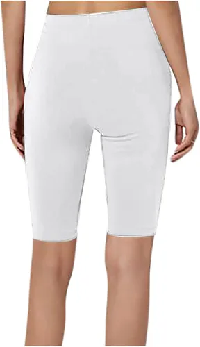 Vista 4 de Leggings capri para mujer, estilo casual, hasta la rodilla, pantalones de yoga de cintura alta, pantalones de yoga suaves y cortos