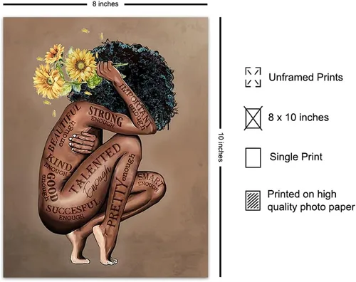 Vista 2 de Arte y decoración de pared de mujeres negras, arte negro, obra de arte de pared afroamericana, imagen de mujer afroamericana, impresión de mujeres