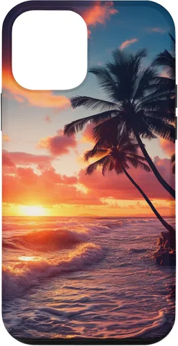 Vista 16 de Palm Tree Sunset Tropical Boho Beach Aesthetic Vacation Case for iPhone 17
