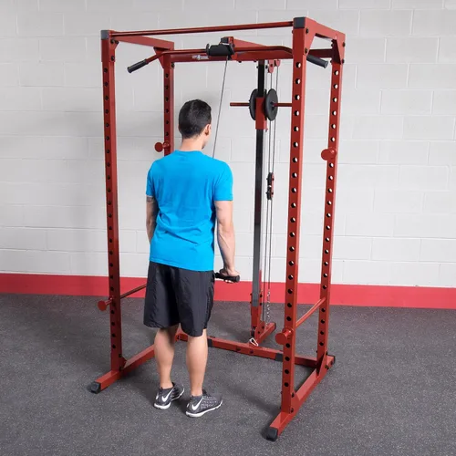 Vista 3 de Body-Solid (BFLA100) Accesorio de soporte de alimentación para rack – Transforma tu jaula de potencia (BFPR100r) en un gimnasio en casa con sistema