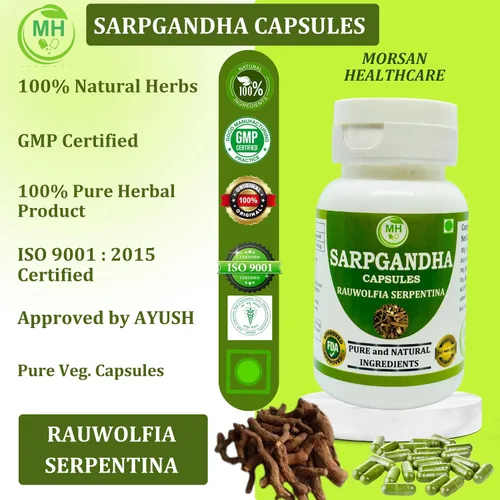 Vista 5 de Morsan Healthcare Rauwolfia Serpentina (Sarpgandha) Cápsulas – 60 cápsulas vegetales 500 mg de extracto de hierbas Suplemento ayurvédico natural