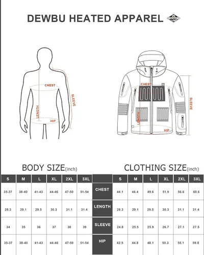 Vista 6 de DEWBU Heated Jacket Polar Fleece with 12V Battery Pack Soft Fleece Electric Heating Hoodie