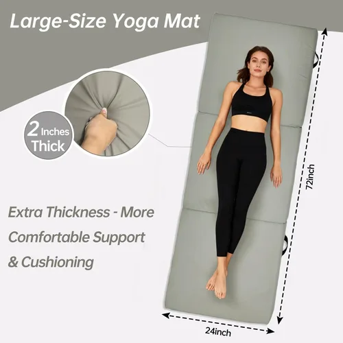 Vista 3 de Foldable Yoga Mat, 2 Inches Extra Thick Non-Slip Design Fitness Mats