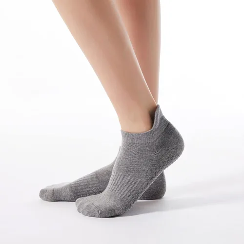 Vista 36 de Calcetines de yoga con dedos de pilates con empuñaduras para mujer, antideslizantes, acolchados, florales, calcetines tobilleros para baile de ballet