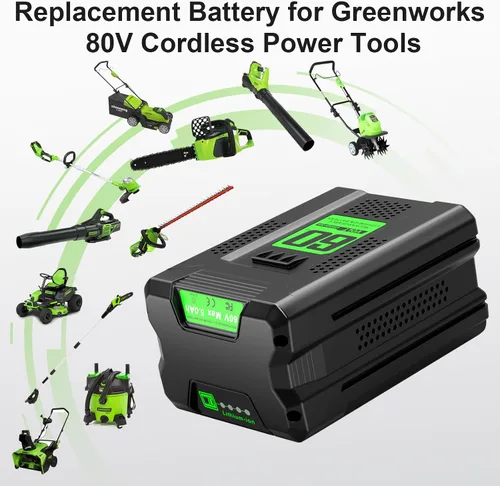 Vista 3 de Repuesto para batería Greenworks de 60 V, batería de 5.0 Ah y cargador Combo