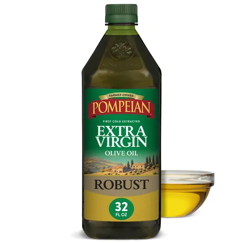 Vista 9 de Pompeian Aceite de oliva virgen robusto Primer aceite de oliva prensado en frío para cocinar: sabor audaz para pasta, adobos y aderezos