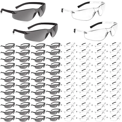 Vista 13 de Salfboy Gafas de seguridad transparentes a granel de 10 ANSI Z87.1, gafas protectoras resistentes a arañazos para trabajo, laboratorio, construcción