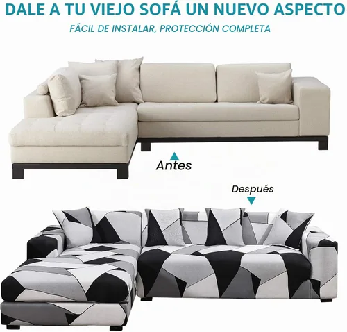 Vista 3 de MIFXIN Funda de sofá seccional de 2 piezas elásticas de 3 asientos en forma de L, fundas elásticas para sofá seccional, protector de muebles
