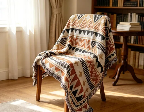 Vista 19 de Luxlovery Manta Aztec Boho Sherpa estilo navajo del suroeste, ligera y cálida, 35 x 59 pulgadas, color óxido de calabaza Aima