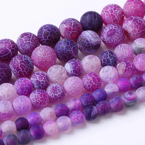 Vista 7 de Cuentas sueltas redondas de gemas naturales cuentas de piedra de energía de cristal para hacer joyas 15" (calcedonia afgana, 6 mm)