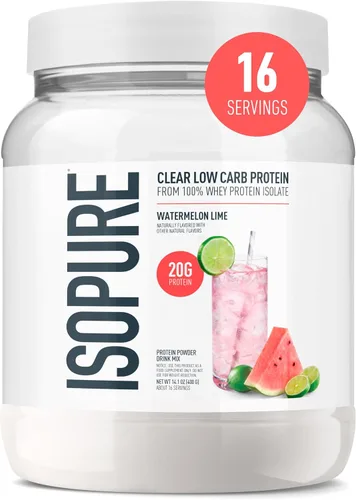 Vista 26 de Isopure - polvo de proteína de suero de leche con sabor a fruta ligera refrescante