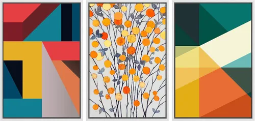 Vista 68 de SIGNWIN Lienzo enmarcado para pared, juego de arte tranquilo con reflejo de lago, acuarela, montaña y agua, ilustraciones modernas, arte abstracto