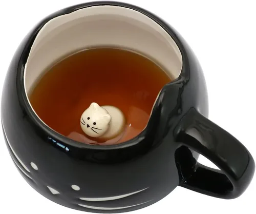 Vista 9 de Koolkatkoo Linda taza de café de cerámica con diseño de gato, 12 onzas, para amantes de los gatos, tazas de té, regalos para mujeres y niñas