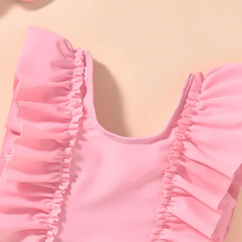 Vista 4 de Aalizzwell Traje de baño de bikini para bebé niña con diadema