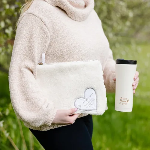 Vista 9 de Pavilion Gift Company Bolsa de maquillaje para mujer, blanco, marrón, 8" x 10", Blanco, marrón, Bolsa de maquillaje