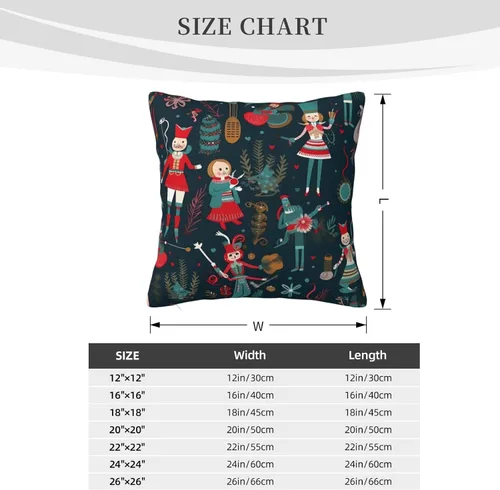 Vista 2 de Fundas de almohada decorativas de 20 x 20 pulgadas, fundas de almohada de doble cara para sofá de mujer, cascanueces de ballet, Navidad, baile