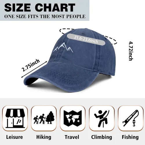 Vista 3 de Sombrero de montaña para exteriores, gorro de papá, bordado ajustable, gorra de algodón para hombres y mujeres