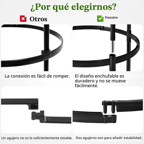 Vista 5 de Enrejado de obelisco de jardín para plantas trepadoras al aire libre, 6 pies, rosal, enrejado redondo para macetas, enrejado de flores de metal a