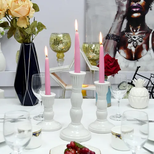 Vista 5 de Velas cónicas de 12 piezas, 6 pulgadas, color rosa, 12 unidades (paquete de 1)