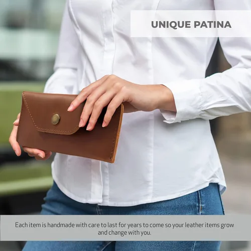 Vista 2 de Envoy Cartera de cuero genuino para efectivo hecha a mano con cuero de grano completo Bolsa de utilidad diseñada para efectivo, monedas, tarjetas