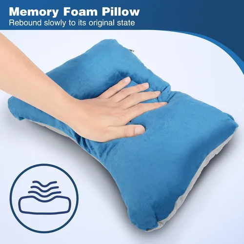 Vista 3 de REDCAMP Almohada de espuma viscoelástica para campamento, ligera y pequeña almohada de viaje con funda de almohada extraíble, fácil de limpiar