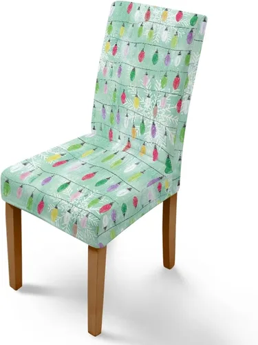 Vista 78 de Rnyleeg Fundas navideñas para sillas de comedor, fundas de asiento de comedor con estampado de campanas brillantes, juego de 1 funda suave y lavable