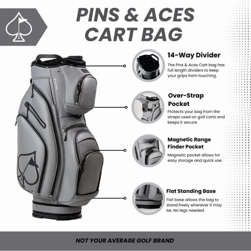 Vista 2 de Bolsa de carrito Pins & Aces - 14 vías, divisores de longitud completa, correa única - Forro de terciopelo (Ceniza)