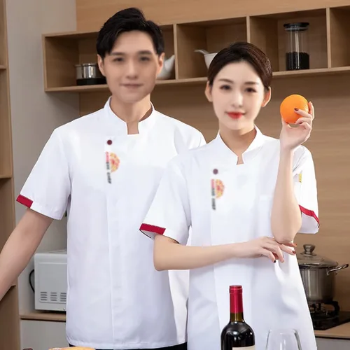 Vista 6 de Chef Coat Jacket for Men Women Unisex Hotel Restaurant Kitchen Button Chef Uniform Comfortable Lightweight