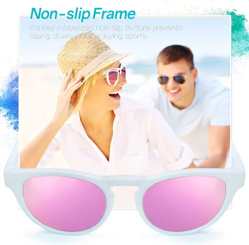 Vista 4 de Lentes de sol de ojo de gato, retro, vintage, antideslizantes, redondos, para hombres y mujeres, lentes polarizadosno polarizados, protección UV