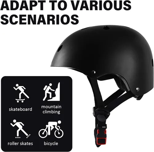 Vista 4 de Casco de bicicleta para niños pequeños, 2 tamaños ajustables, para niños y niñas, multideporte, ajustable, para scooter, bicicleta, monopatín