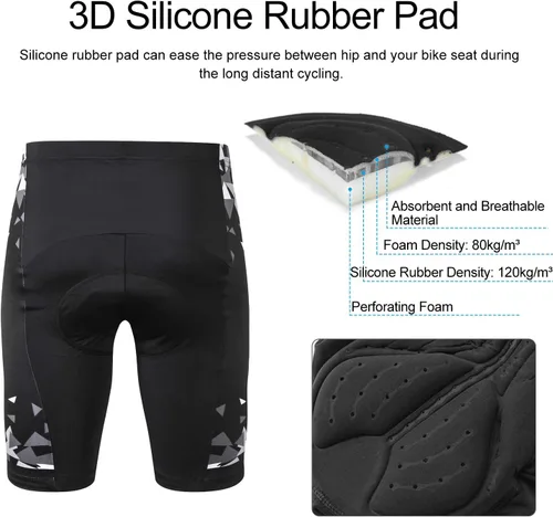 Vista 5 de INBIKE Conjunto de camiseta de ciclismo para hombre, camisa de ciclismo transpirable de manga corta con pantalones cortos acolchados