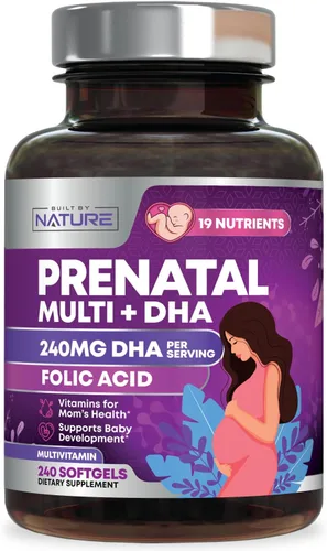 Vista 10 de Vitaminas prenatales para mujeres – Multivitamínico con DHA, ácido fólico, vitamina C, B12, hierro y omega-3 – Suplemento antes, durante y después