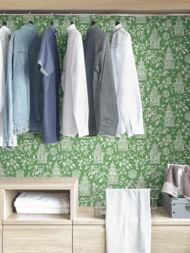Vista 5 de NuWallpaper NUS4036 Danson Papel tapiz autoadhesivo, Verde