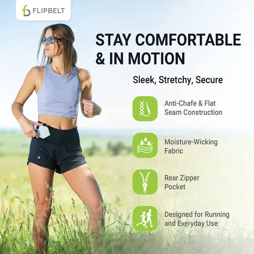 Vista 4 de FlipBelt - Pantalones cortos de running para mujer