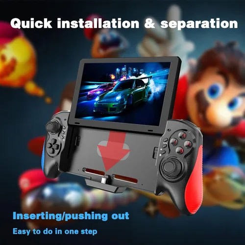 Vista 5 de Tingkengse Controlador de interruptor para Nintendo SwitchOLED, controlador Joypad Switch Pro de una pieza para modo de mano
