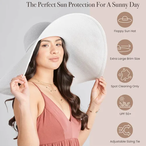Vista 45 de San Diego Hat Company Ultrabraid Sombrero con ala extra grande, para mujer.