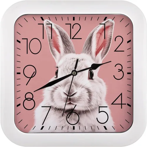Vista 22 de 10" Square Modern Wall Clock,Animal Feathers Print Kitchen Clocks Wall Battery Operated,Silent Non Ticking Unique Funny Cute Wall Clock for Living