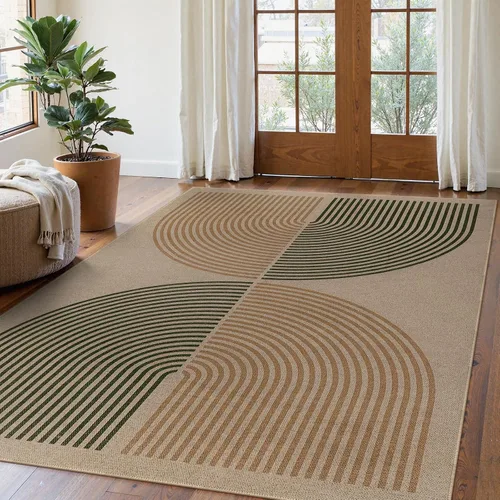 Vista 62 de Lahome Tapetes geométricos para puerta de interior para entrada, alfombra antideslizante lavable de 2 x 3 negro / neutro