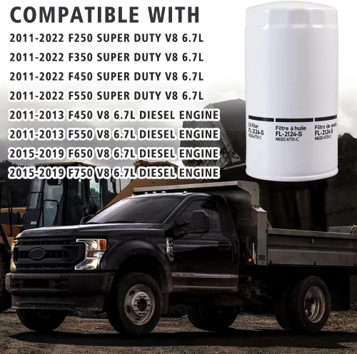Vista 2 de FL2124S Filtro de aceite para Ford F250 F350 F450 F550 F650 F750 F750 6.7L Powerstroke Motor Diesel Reemplazo oe#FL2051S BC3Z-6731-B BC3Q-6714-CA