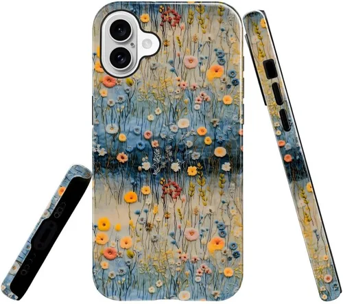 Vista 24 de Funda TnXee Compatible con iPhone 11, Funda Híbrida Brillante de 2 Capas para Prevenir Caídas para Niñas y Niños, Aspecto Bonito con Flores Salvajes