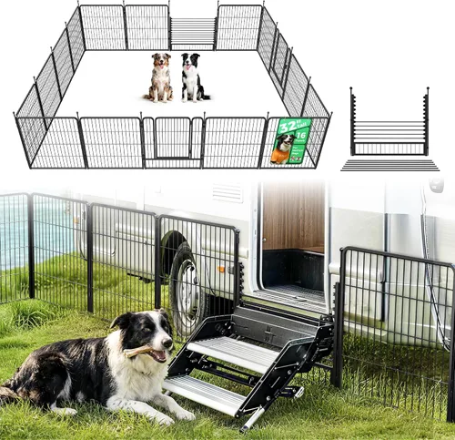 Vista 93 de FXW Rollick - Corralito para perros para patio, campamento con casa rodante, patentado, 24 pulgadas, 2 paneles Fácil instalación, resistente