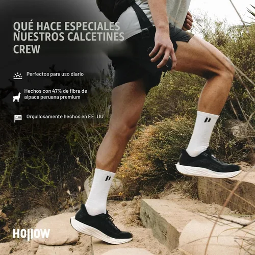 Vista 2 de HOLLOW Calcetines de alpaca para hombres y mujeres, absorben la humedad negro (1 unidad)